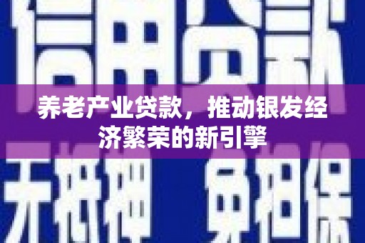 范县养老产业贷款，推动银发经济繁荣的新引擎
