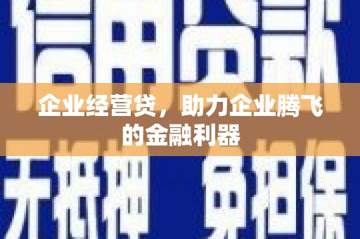 范县企业经营贷，助力企业腾飞的金融利器
